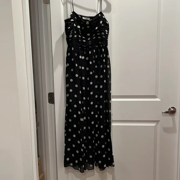 NWT DÔEN DOEN Maryanna Midi Dress Black NOIR SOLSTICE SKY Polka DOT M - Picture 7 of 11